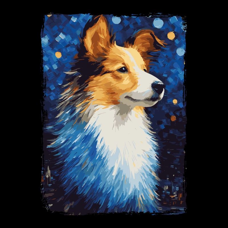 Shetland Shepherd Starry Night