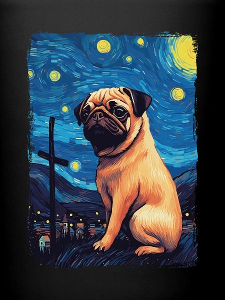 Pug Starry Night