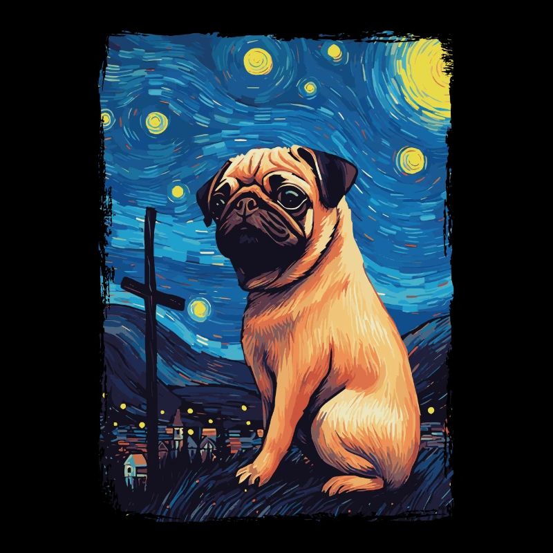 Pug Starry Night