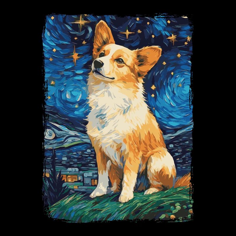 Corgi Starry Night