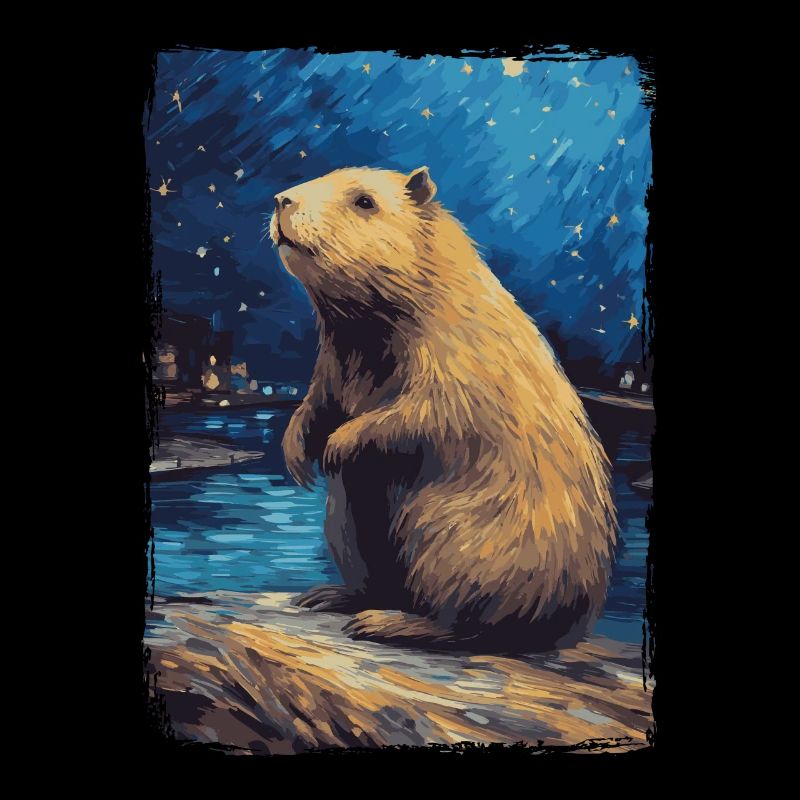 Capybara Starry Night