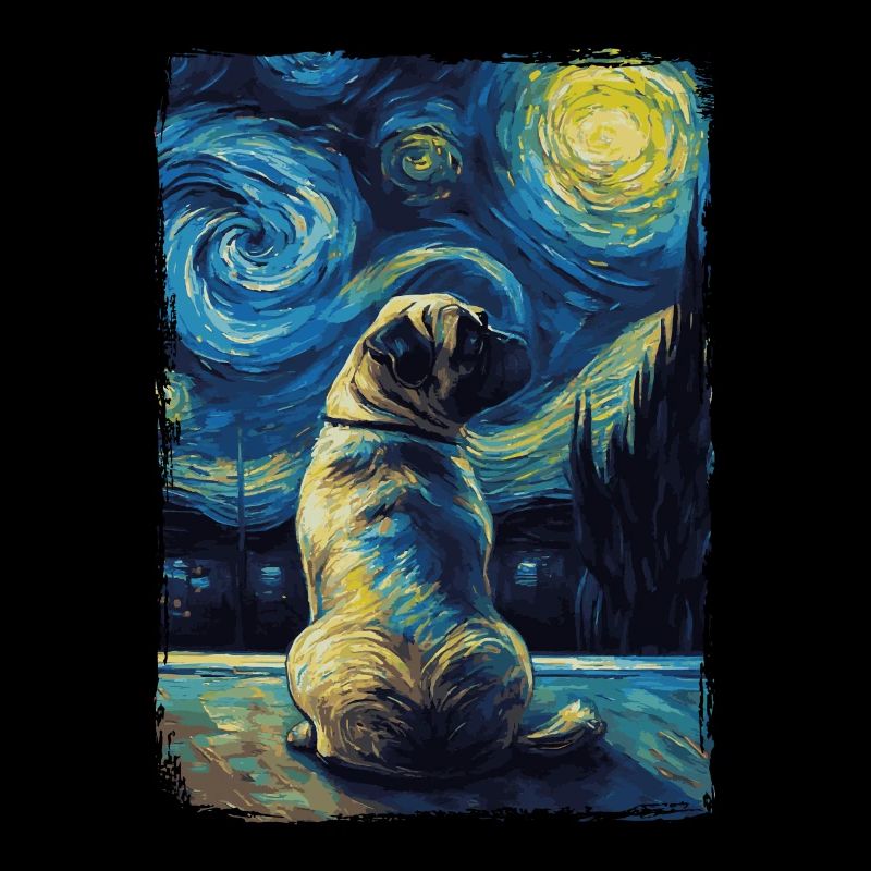 Pug Starry Night