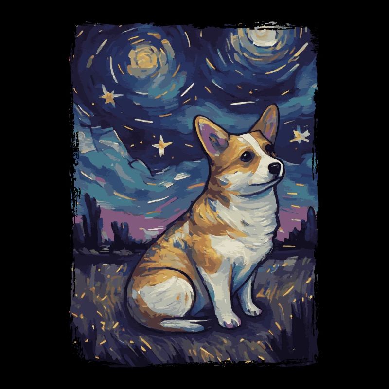 Corgi Starry Night