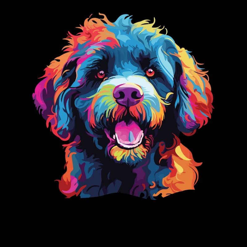 Aquarelle colorée chien d’eau espagnol
