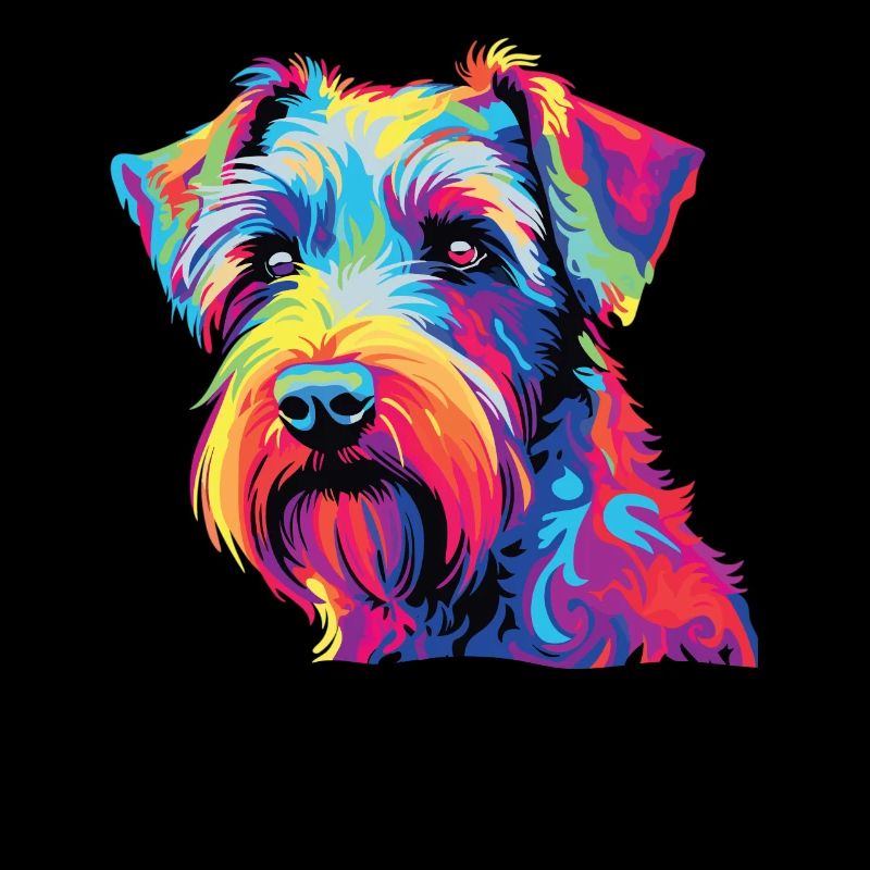 Aquarelle Terrier tchèque coloré