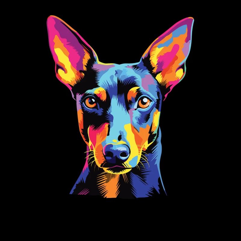 Wasserfarben Farbenfroher Manchester Terrier