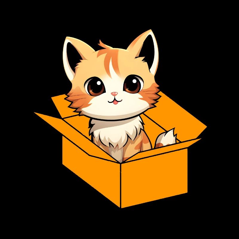 Cat In Box Retro Cute Cat Lover Funny