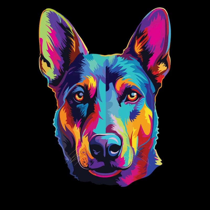 Wasserfarben Farbenfroher Australian Kelpie