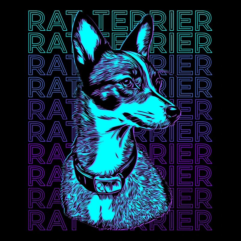 Rat Terrier Dog Retro
