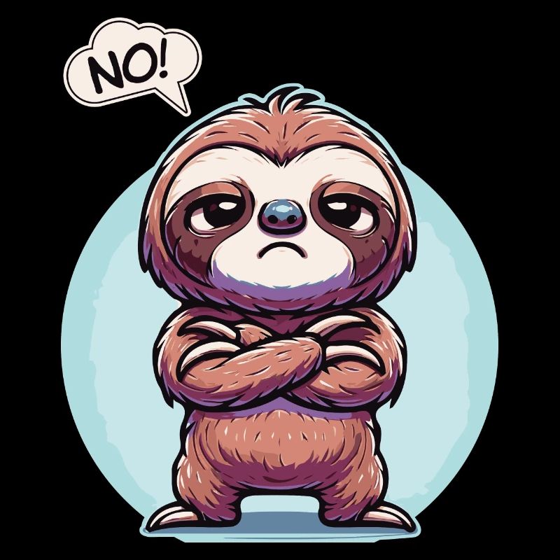 NO! Lazy Tired Sleepy Napping Sarcastic Sloth