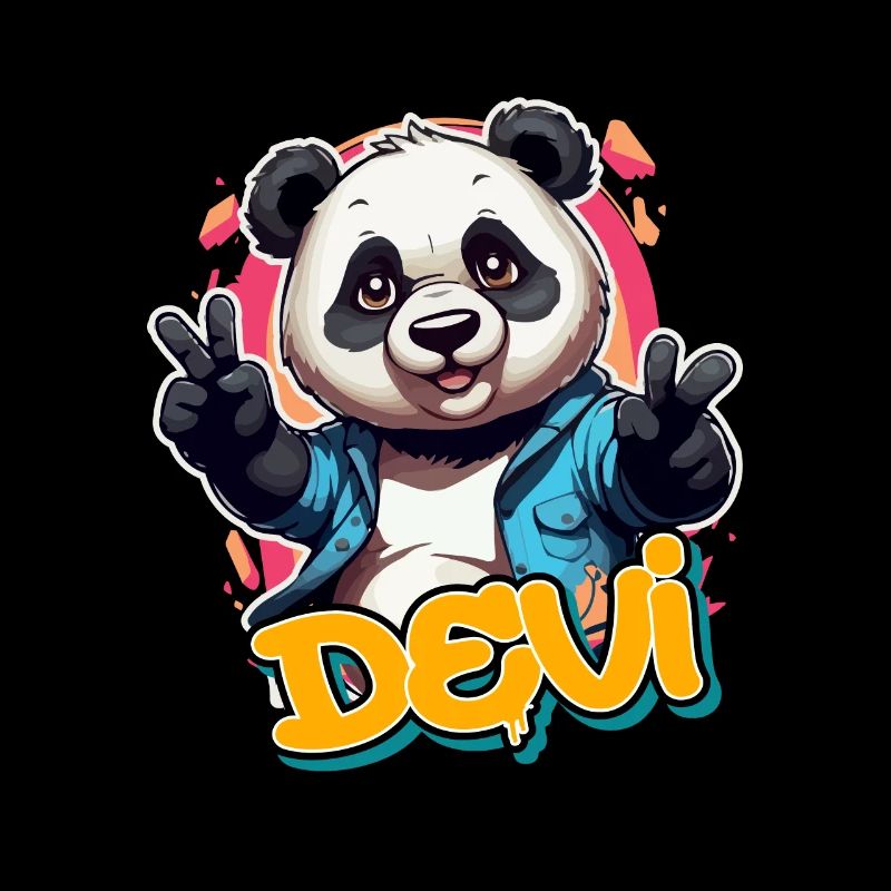 DEVI - Schöner Jungen Name mit coolem Panda