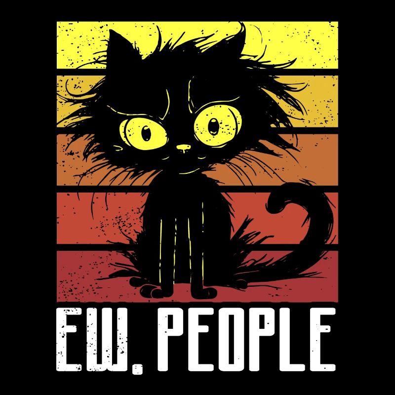 Ew Gens Chat Drôle Vintage Antisocial
