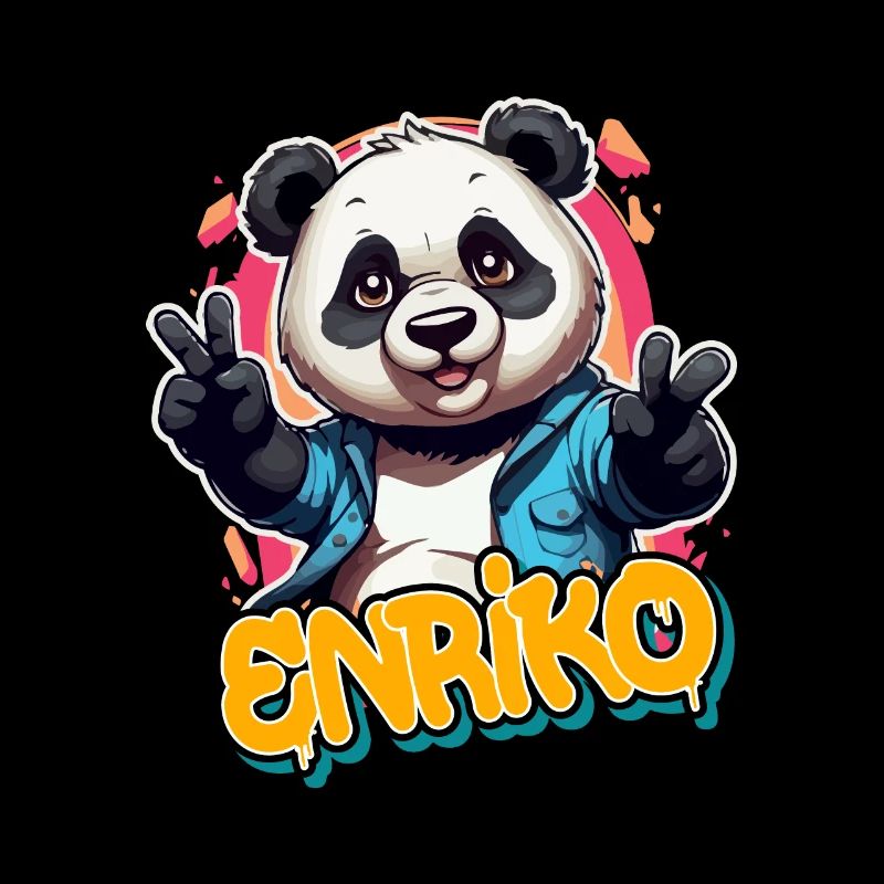 ENRIKO - Beau nom de garçon avec panda cool