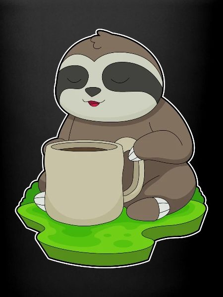 Faultier Tasse Kaffee