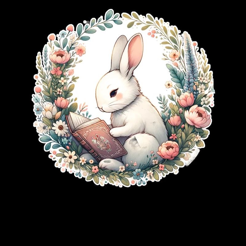 Illustration de livre de désert de lapin avec fleur