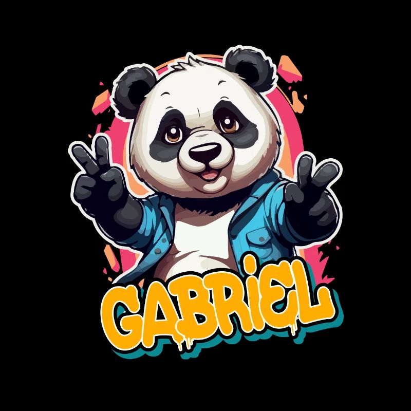 GABRIEL - Beau prénom de garçon avec un panda cool