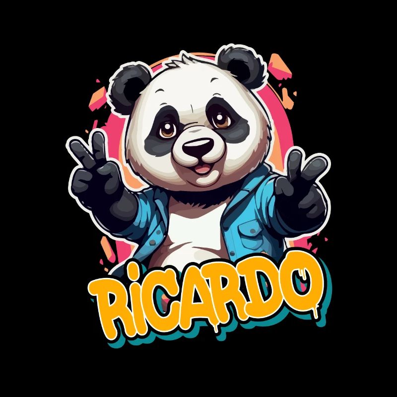 RICARDO - Handsome boy name with cool panda