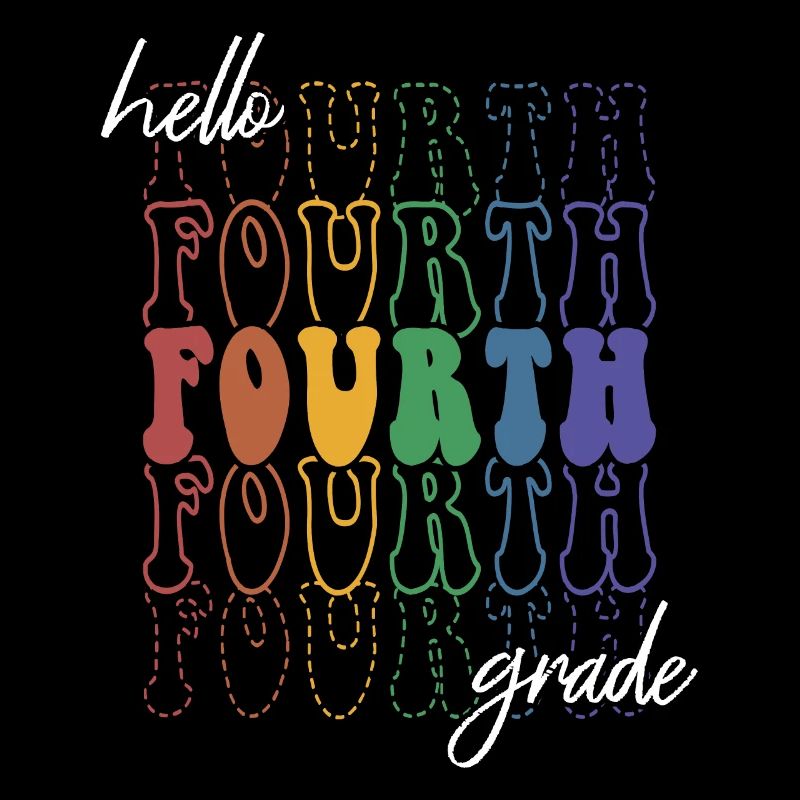 Hallo 4. Klasse Retro Groovy Grundschule Geschenk