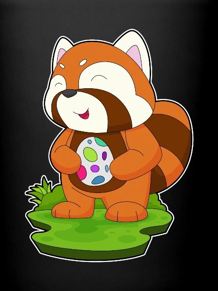 Œuf de Pâques panda roux