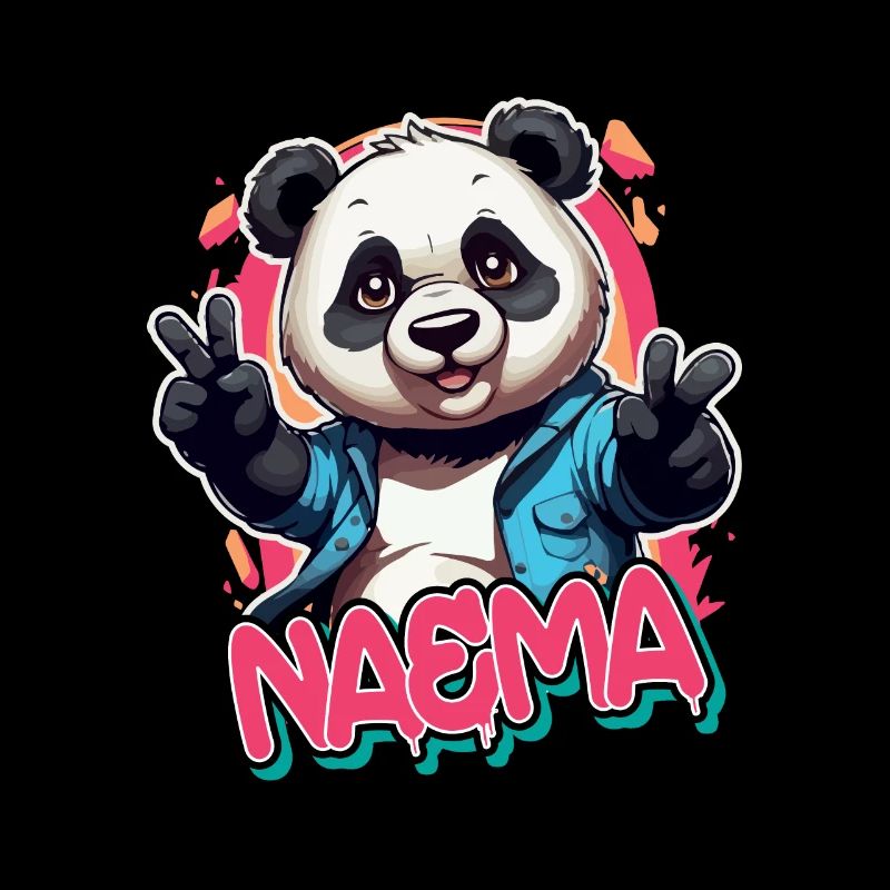 NAEMA - Schöner Mädchen Name mit coolem Panda
