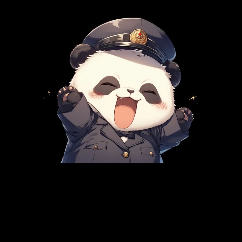 Panda Bear Shinkansen Conductor Géant Japonais P