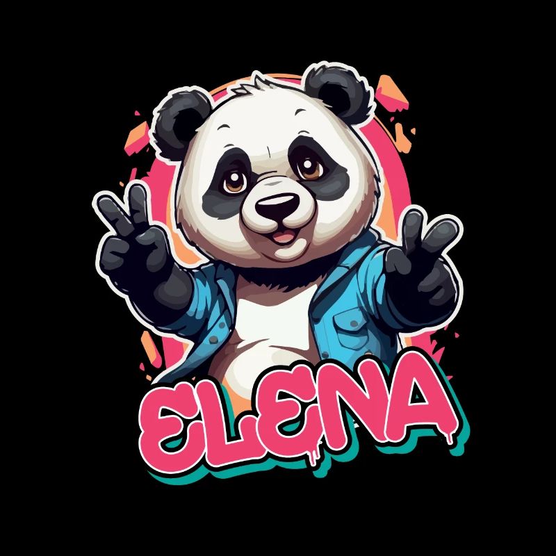 ELENA - Schöner Mädchen Name mit coolem Panda