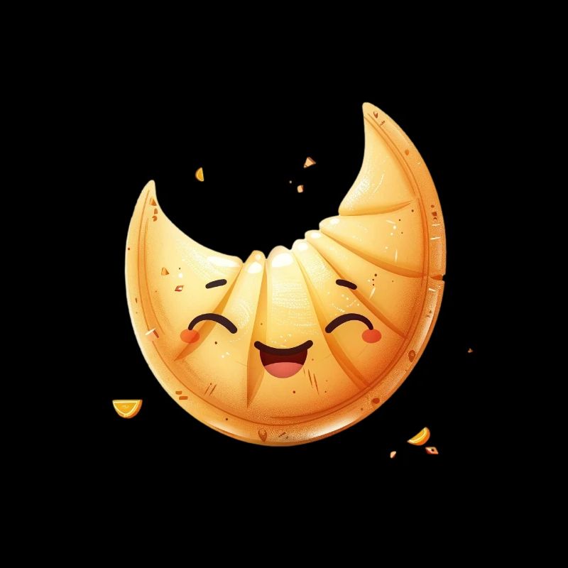 Happy fortune cookie smiling