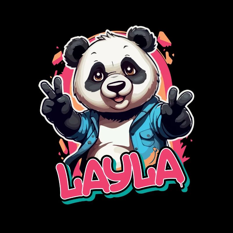 LAYLA - Beau nom de fille avec Cool Panda