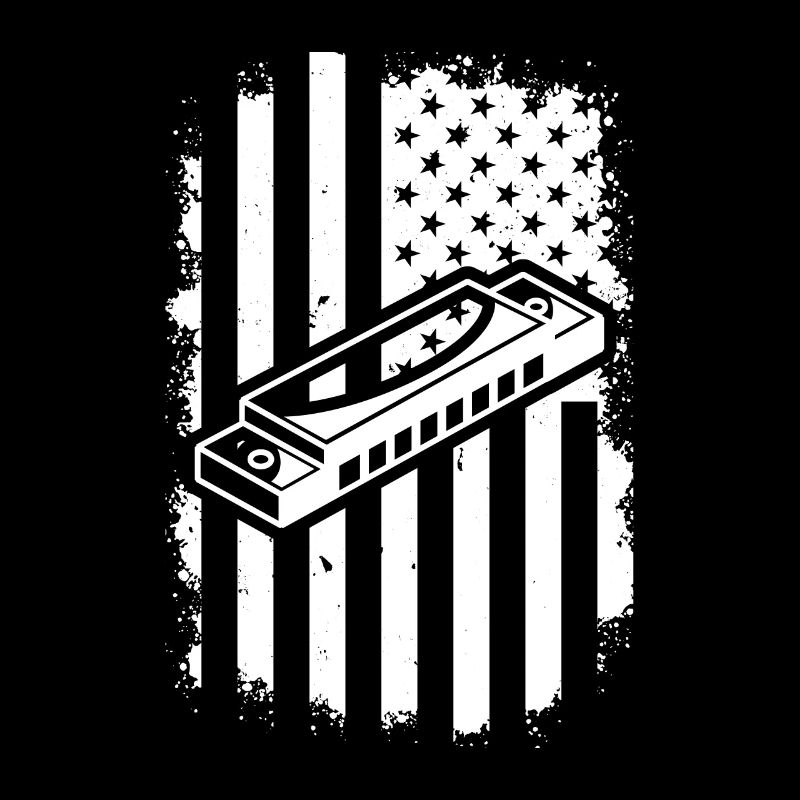 Harmonica US Flag Harmonica Musicien Harmonica Ins