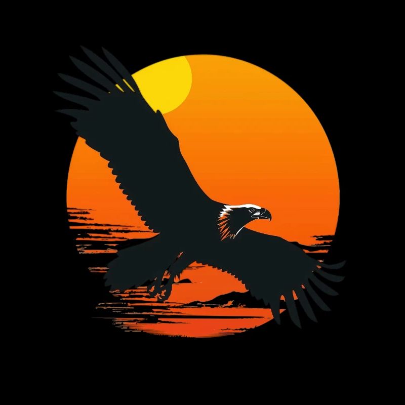 Aigle majestueux au coucher du soleil