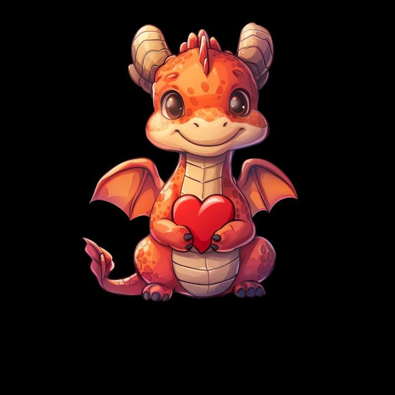 Coeur de dragon Saint-Valentin mignon
