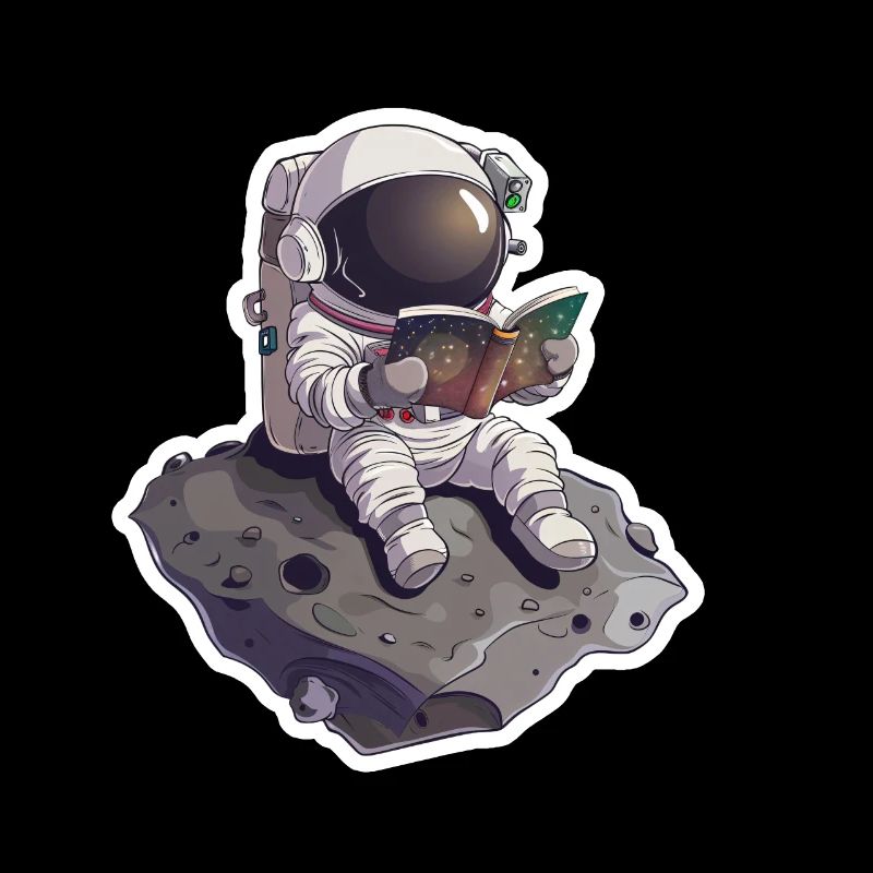 Little astronaut reading a book on Astronid