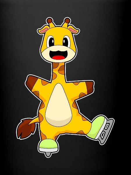 Giraffe Eislaufen Schlittschuhe