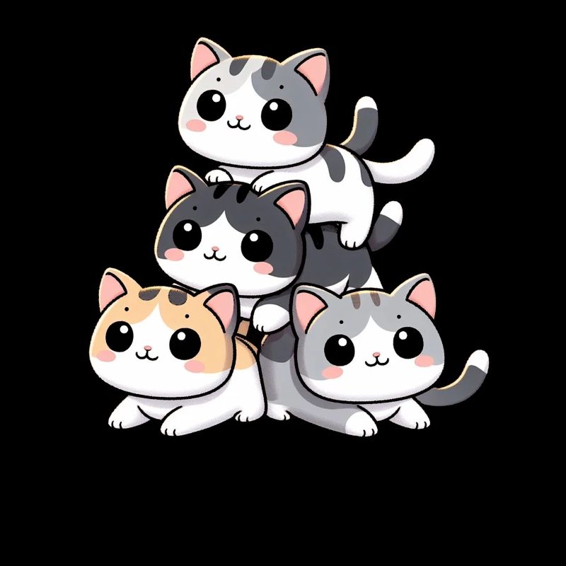 Stack of Kitty Cats Stack Kawaii Meowtain Anime