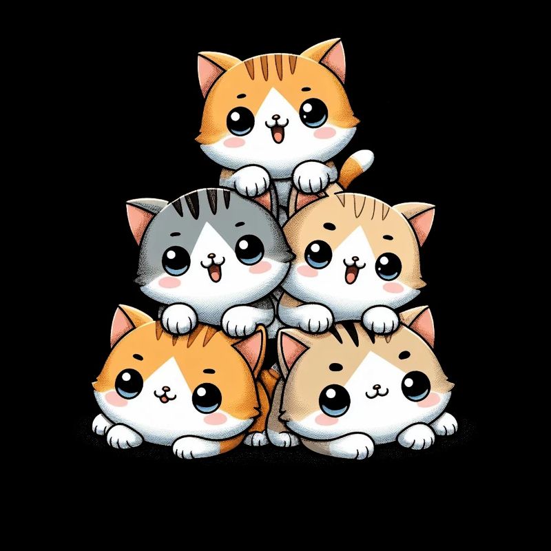 Stack of Kitty Cats Stack Kawaii Meowtain Anime