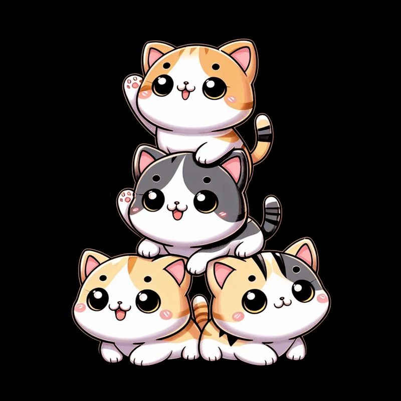 Stack of Kitty Cats Stack Kawaii Meowtain Anime