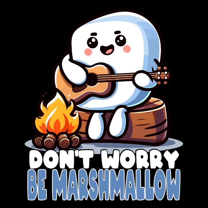 Carefree as a marshmallow with guitar