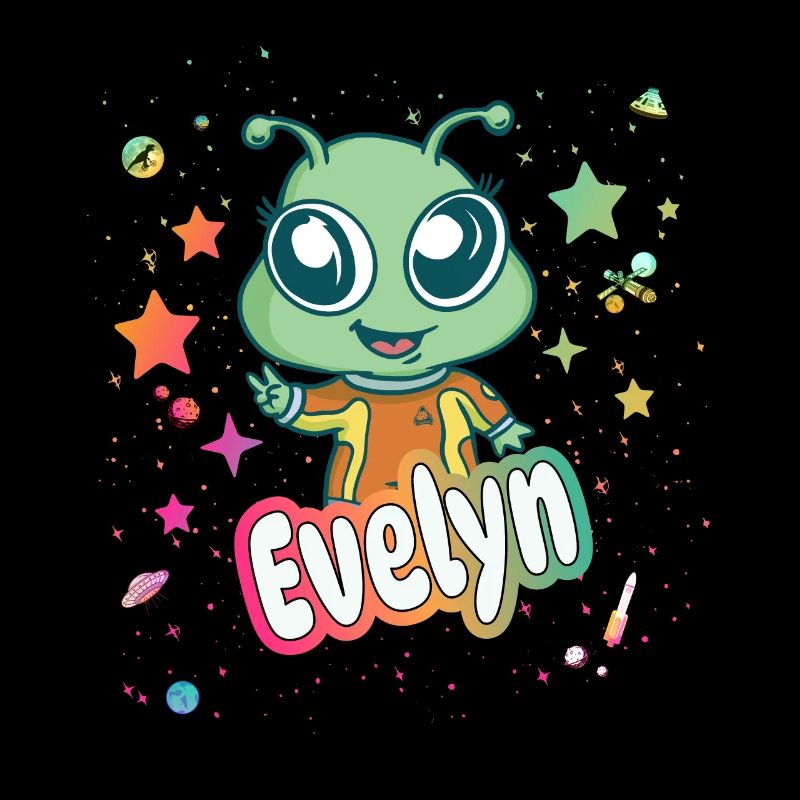 EVELYN - Schöner Mädchen Name mit süßem Alien