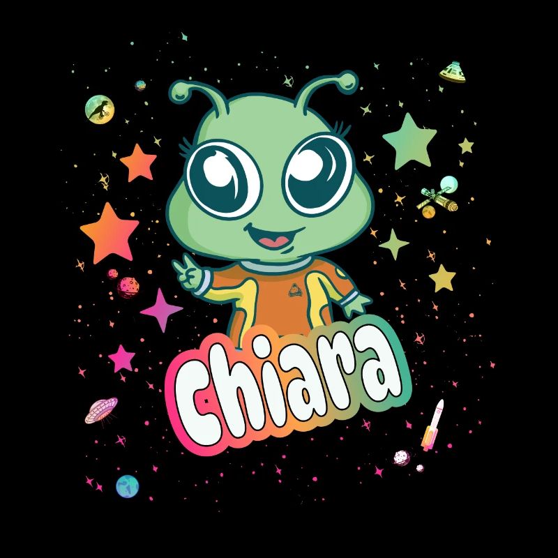 CHIARA - Beautiful girl name with cute alien
