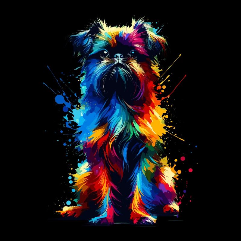 Colorful Splash Art Brussels Griffon Griffon