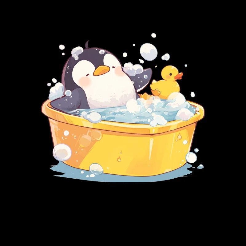 Penguin Bubble Bath Kawaii Penguin Cute