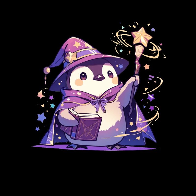Pingouin Sorcier Kawaii Pingouin Mignon