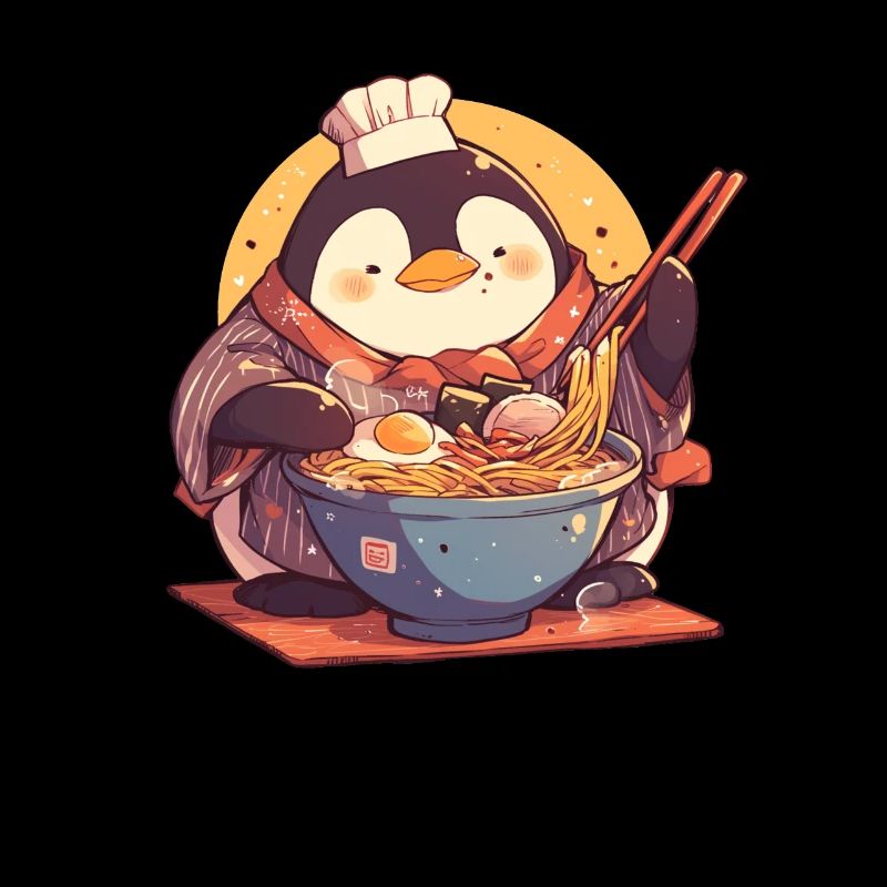 Pingouin Ramen Chef Pingouin japonais mignon