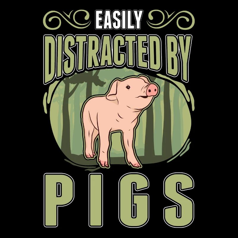 Facilement distrait par les cochons Fermier Cochons