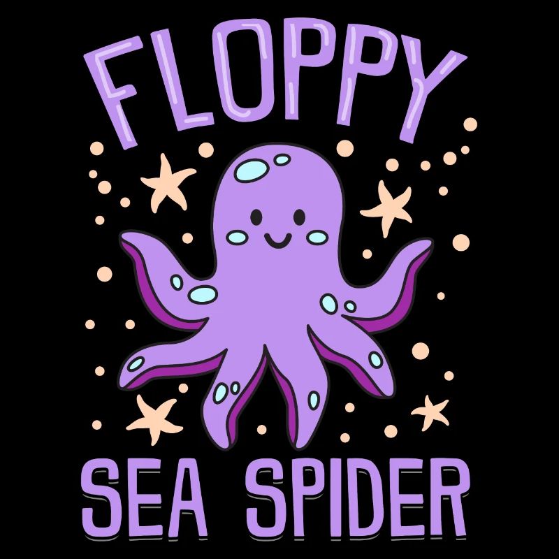 Funny Octopus Floppy Sea Spider Illustration for