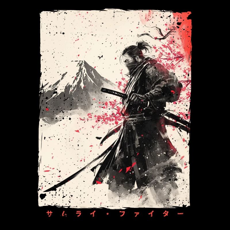 Samurai Fighter - Illustration japonaise Ukiyo-e
