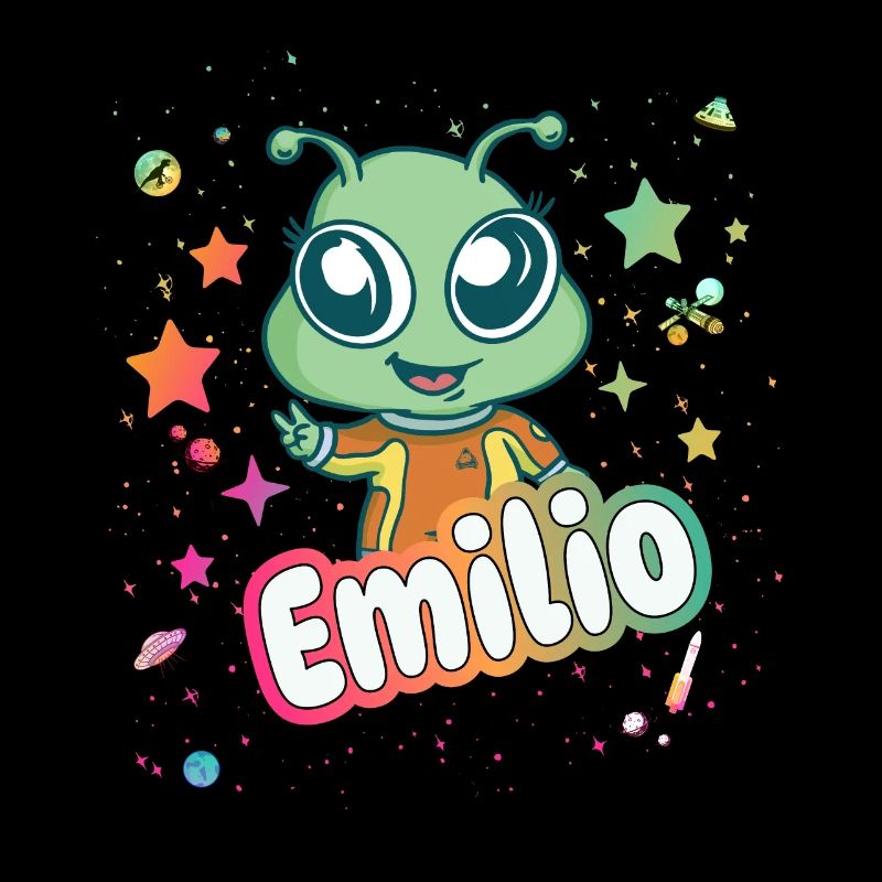 EMILIO - Schöner Junge Name mit süßem Alien