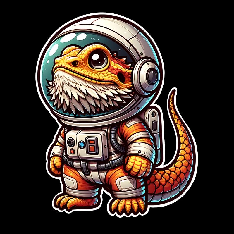 Astronaute dragon barbu