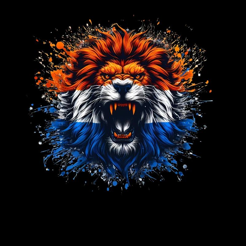 Maillots de la Hollande - NL Lion aux couleurs du drapeau