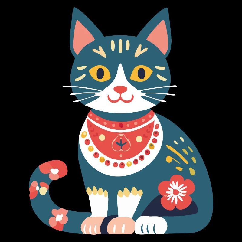 süße Folklore-Katze